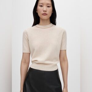 Mango Quiet Luxury Short Sleeve Wool Knit Top
Loro Piana look